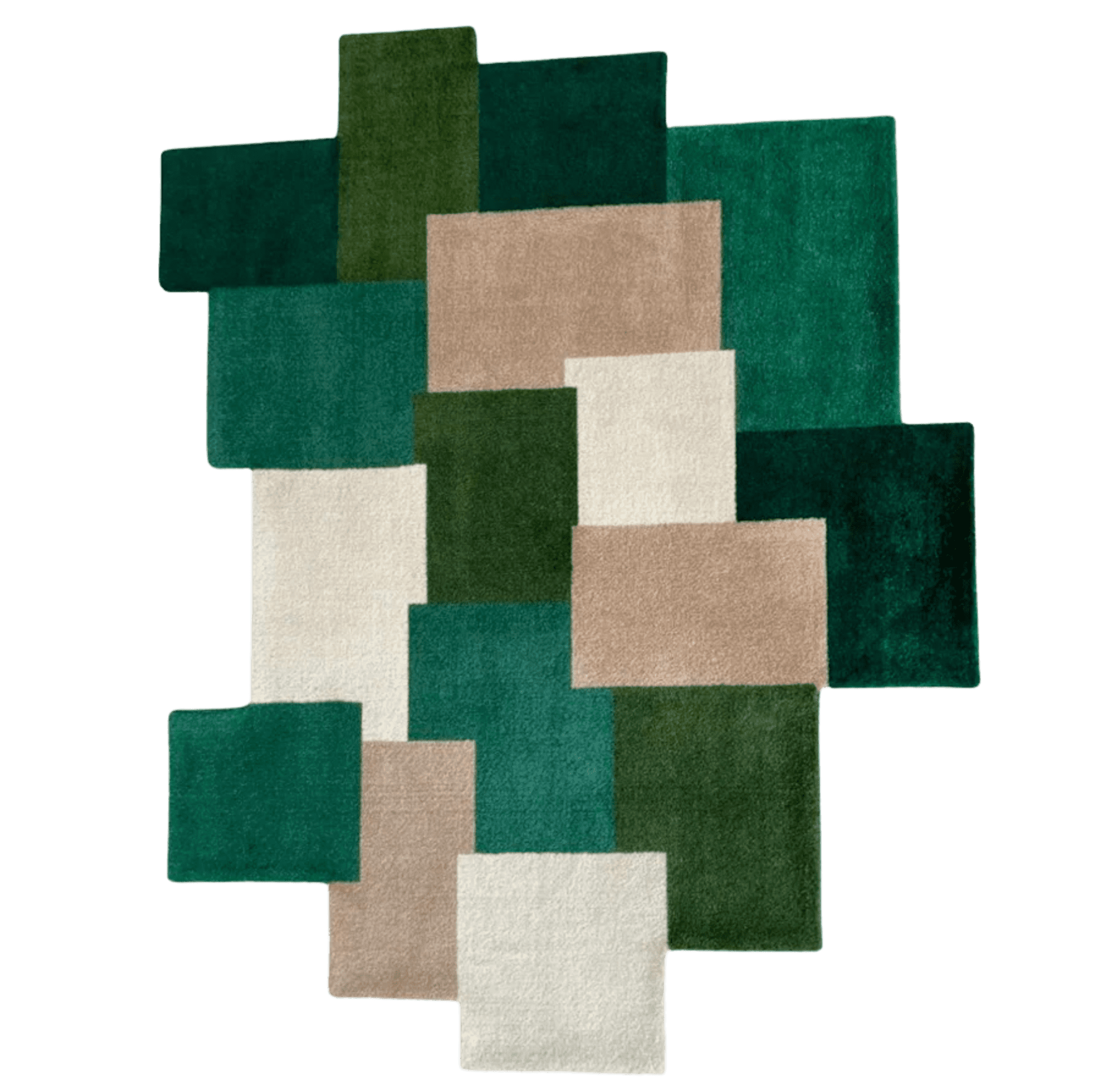 Tapete Sala Orgânico Brasilidades Mosaico Brasileiro Verde