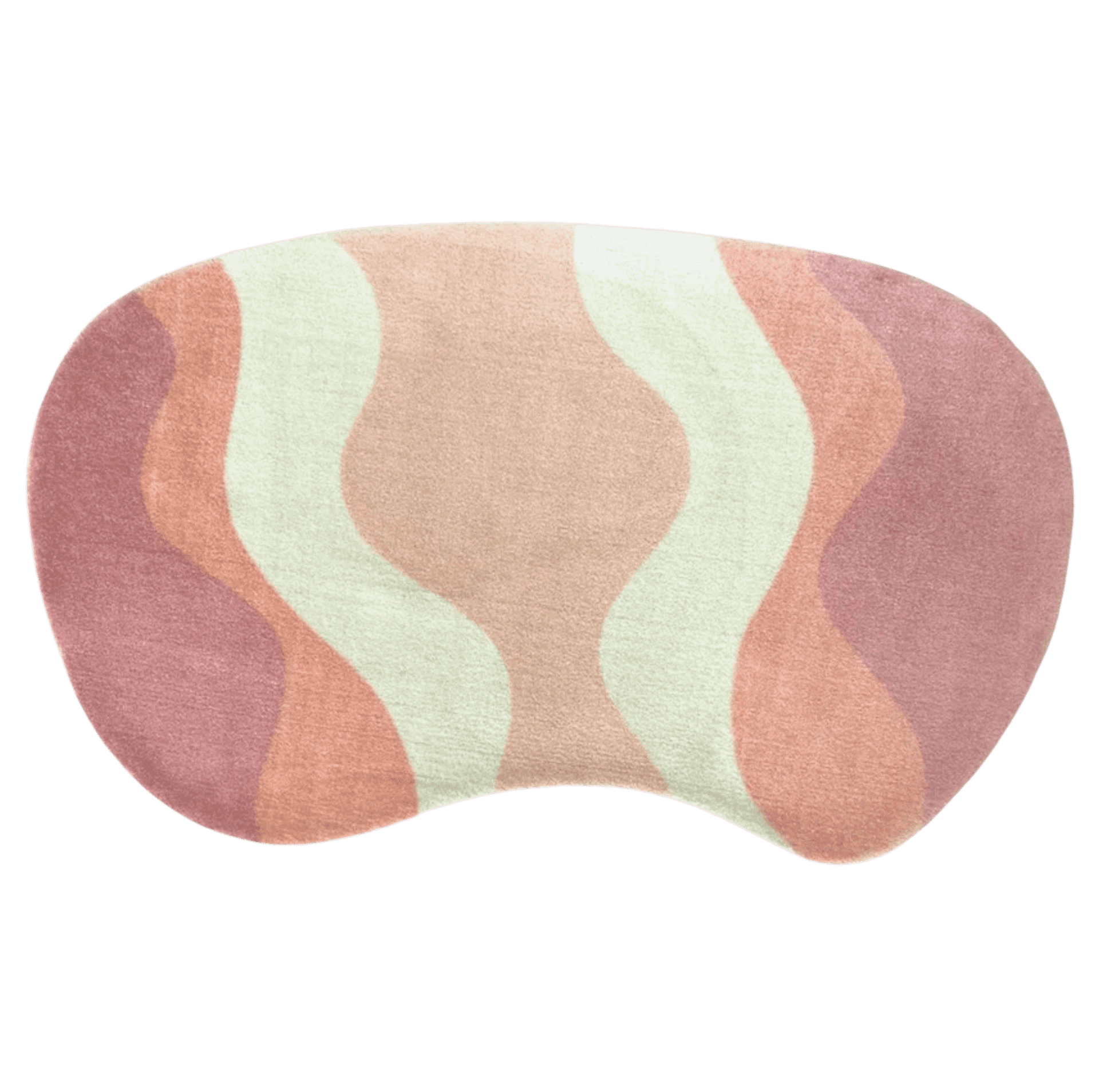 Tapete Quarto Infantil Orgânico Abstrato Rosa e Branco