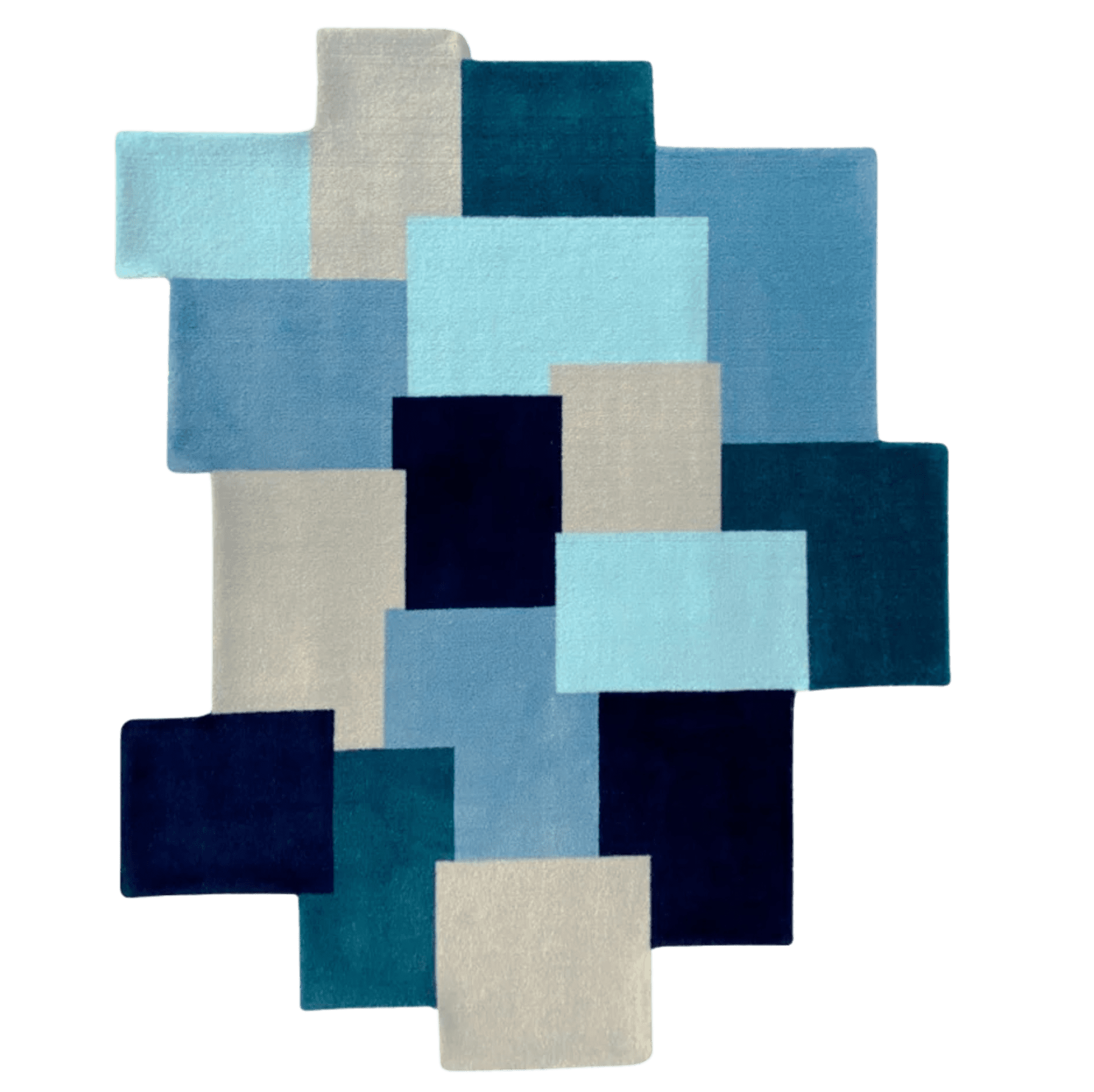 Tapete Sala Orgânico Brasilidades Mosaico Brasileiro Azul