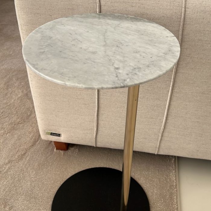 Mesa Auxiliar Bolero Branco Carrara