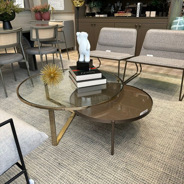 Mesa Centro Grace Golden Vidro Transparente 2023